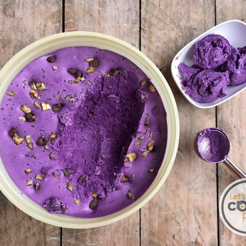 ube walnut chocolate chip ice cream